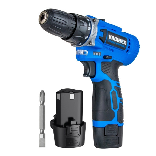 دریل شارژی ویوارکس مدل VR1215V-2B توان ۱۲ ولت 2 باتری