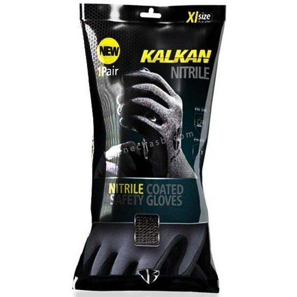 دستکش کار کالکان نخی روکش نیتریل سایز XL