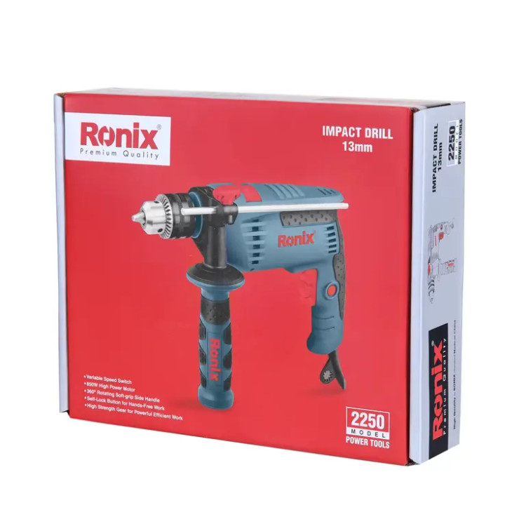 دریل برقی رونیکس مدل 2250 چکشی 13میلیمتری 850وات-آچاری